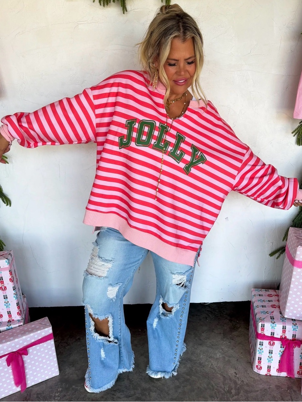 Pre-order - Cute Striped Holiday Pullovers